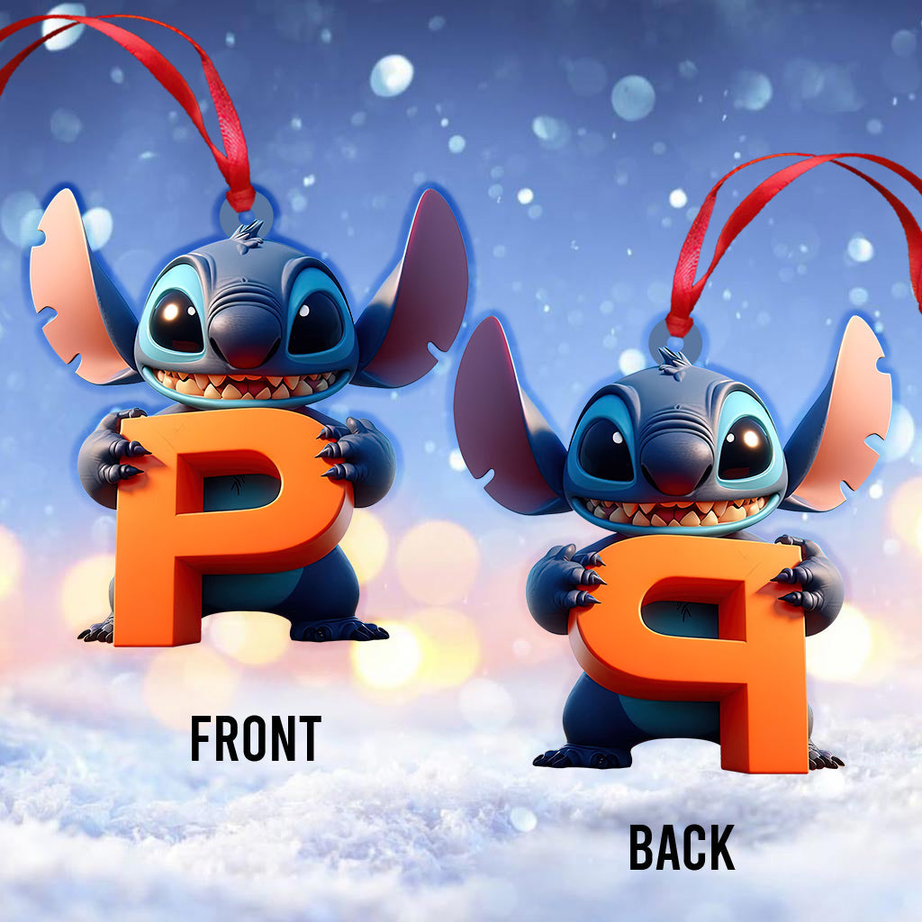 Cute Stitch Letter - Personalized Ohana Ornament