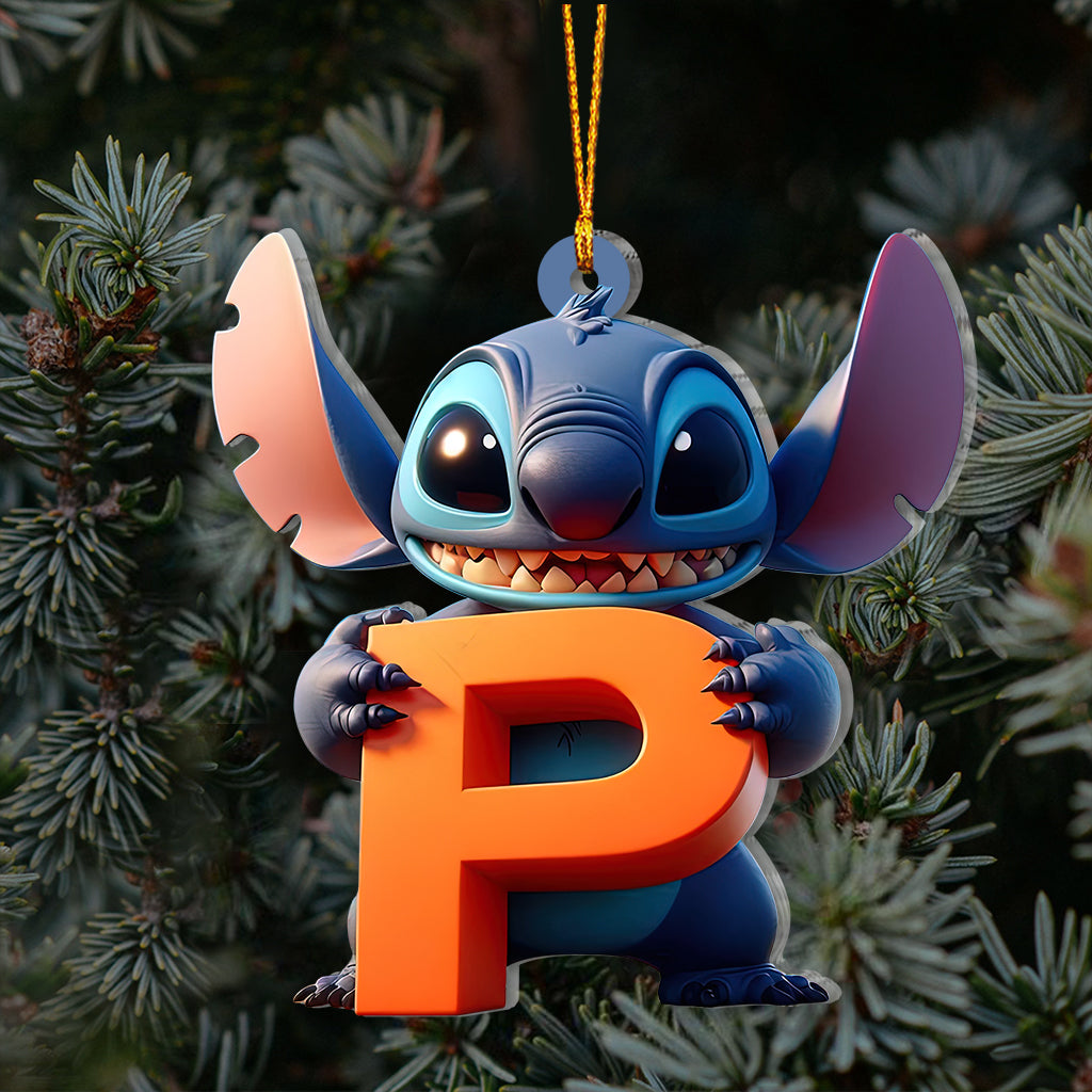 Cute Stitch Letter - Personalized Ohana Ornament