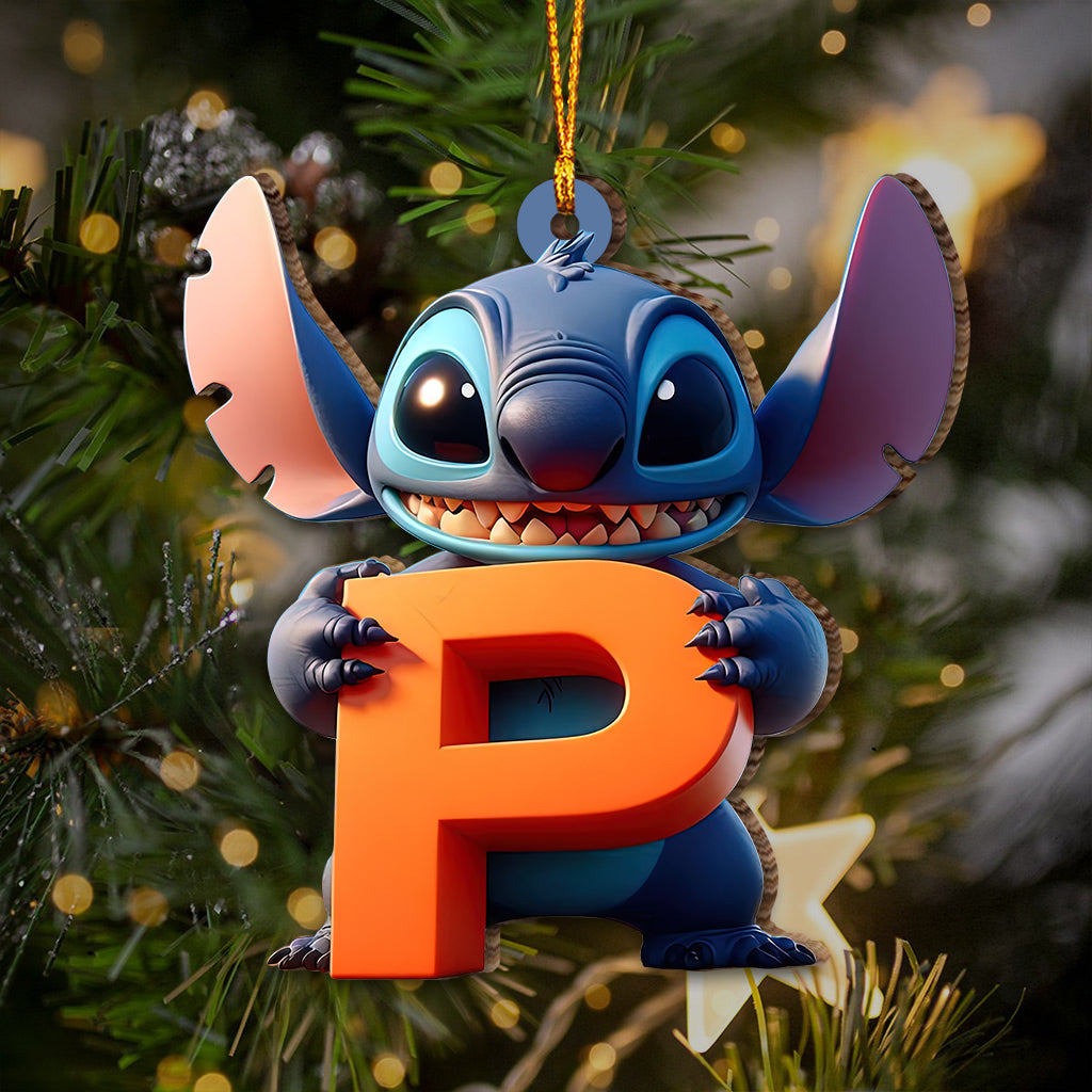 Cute Stitch Letter - Personalized Ohana Ornament
