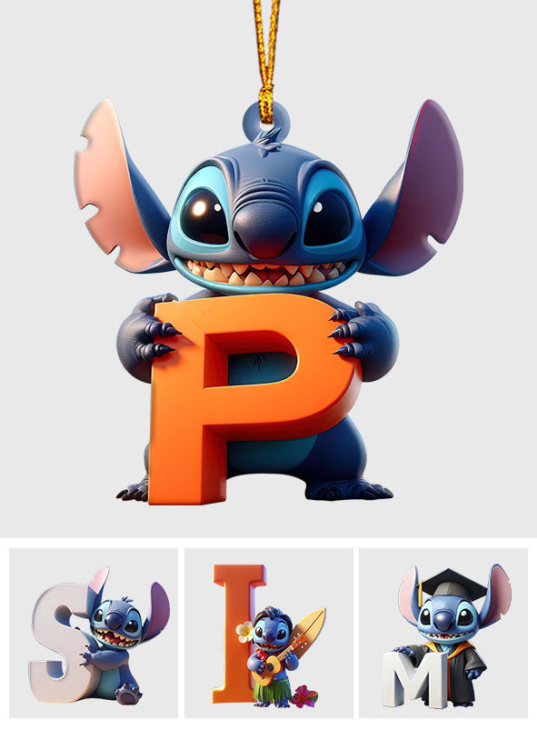 Cute Stitch Letter - Personalized Ohana Ornament