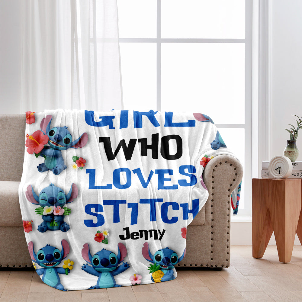 Just A Girl Who Loves Ohana - Personalized Ohana Blanket