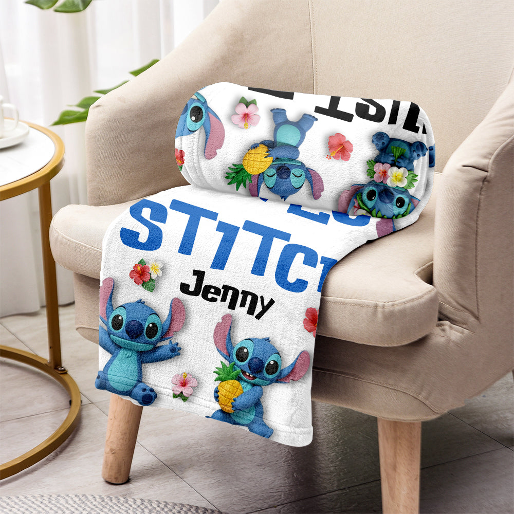 Just A Girl Who Loves Ohana - Personalized Ohana Blanket