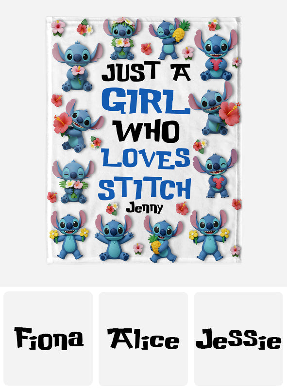 Just A Girl Who Loves Ohana - Personalized Ohana Blanket
