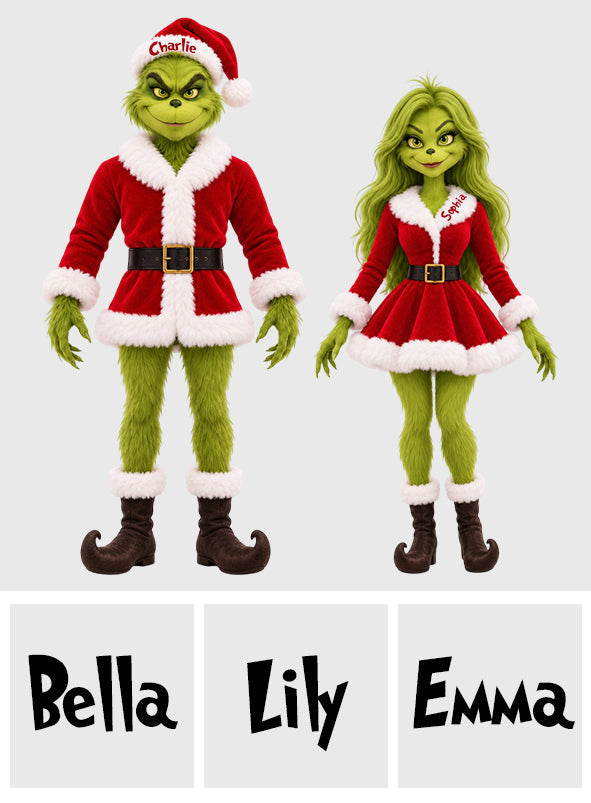 Couple Gift Merry Grinchmas - Personalized Stole Christmas Posable Plush Doll
