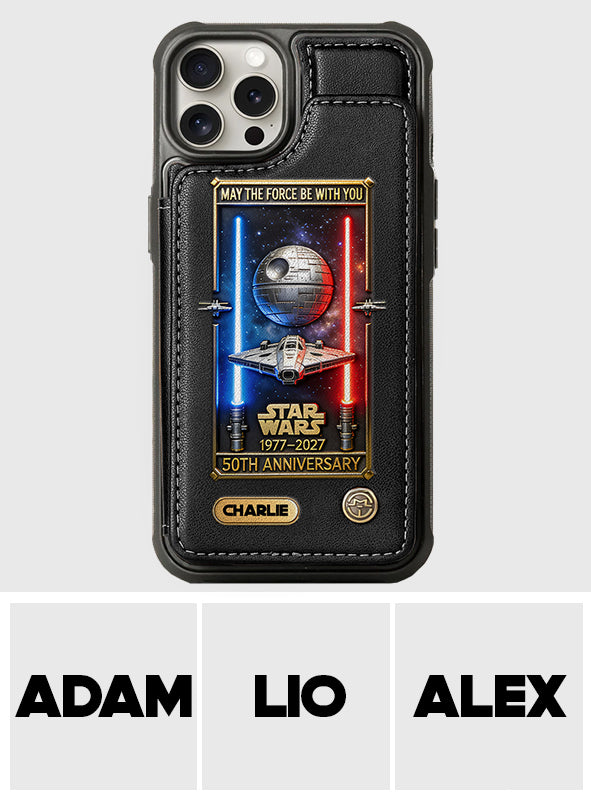 50th Anniversary - Personalized The Force Wallet Phone Case