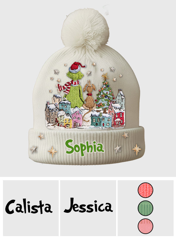 Merry Grinchmas - Personalized Stole Christmas Beanie Hat