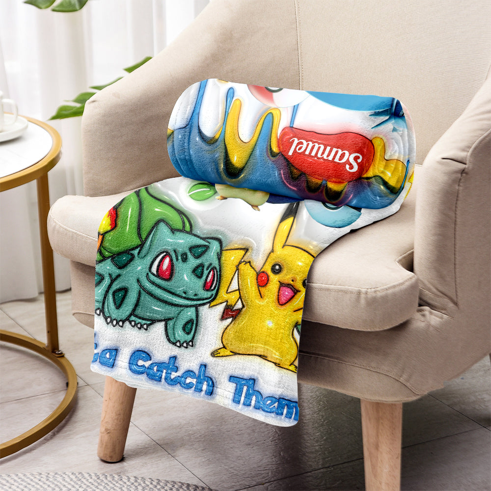 Gotta Catch Them All - Personalized Monster Trainer Blanket