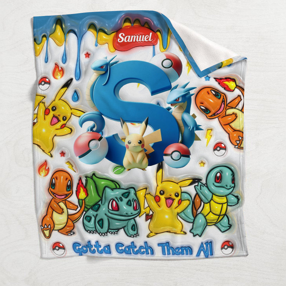 Gotta Catch Them All - Personalized Monster Trainer Blanket