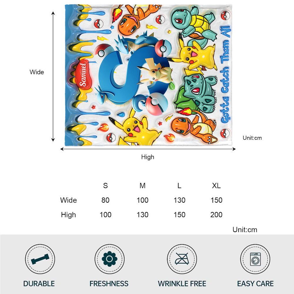 Gotta Catch Them All - Personalized Monster Trainer Blanket