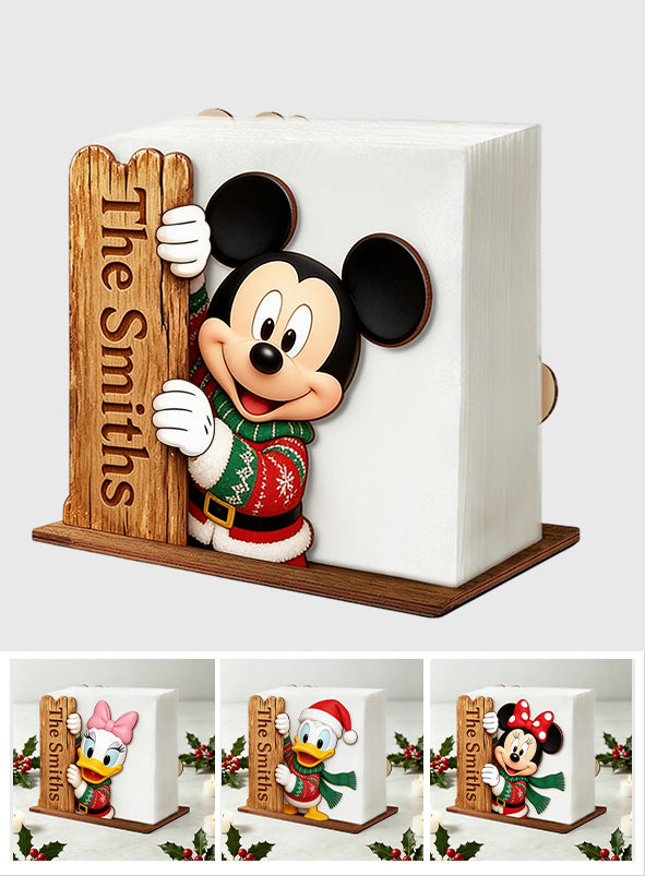 Merry Christmas - Personalized Mouse Napkin Holder
