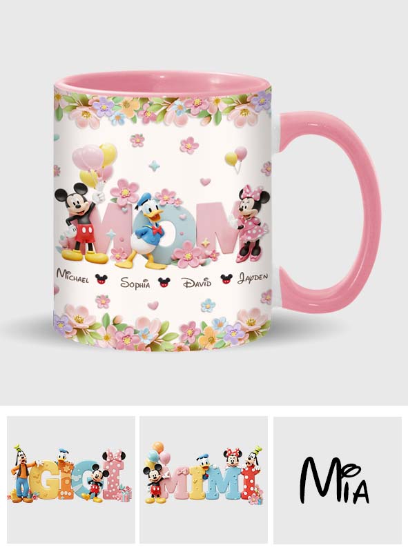 I Love You Mom - Personalized Mouse Accent Mug