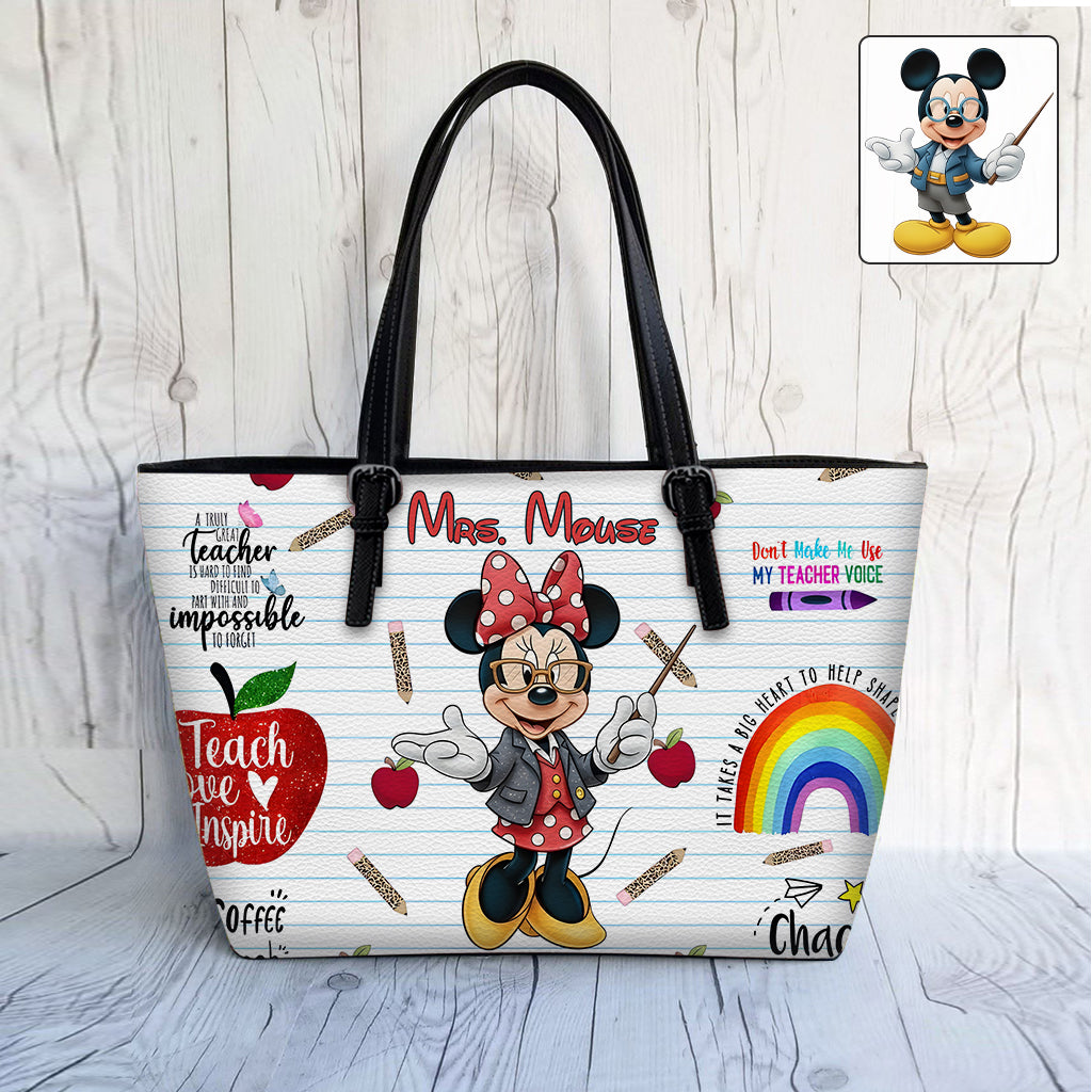 Teach Love Inspire - Personalized Teacher Leather Bag