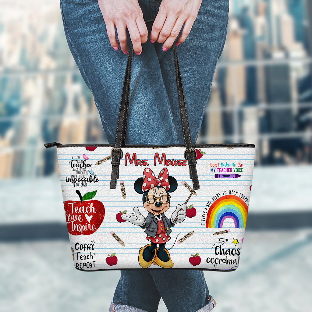 Teach Love Inspire - Personalized Teacher Leather Bag