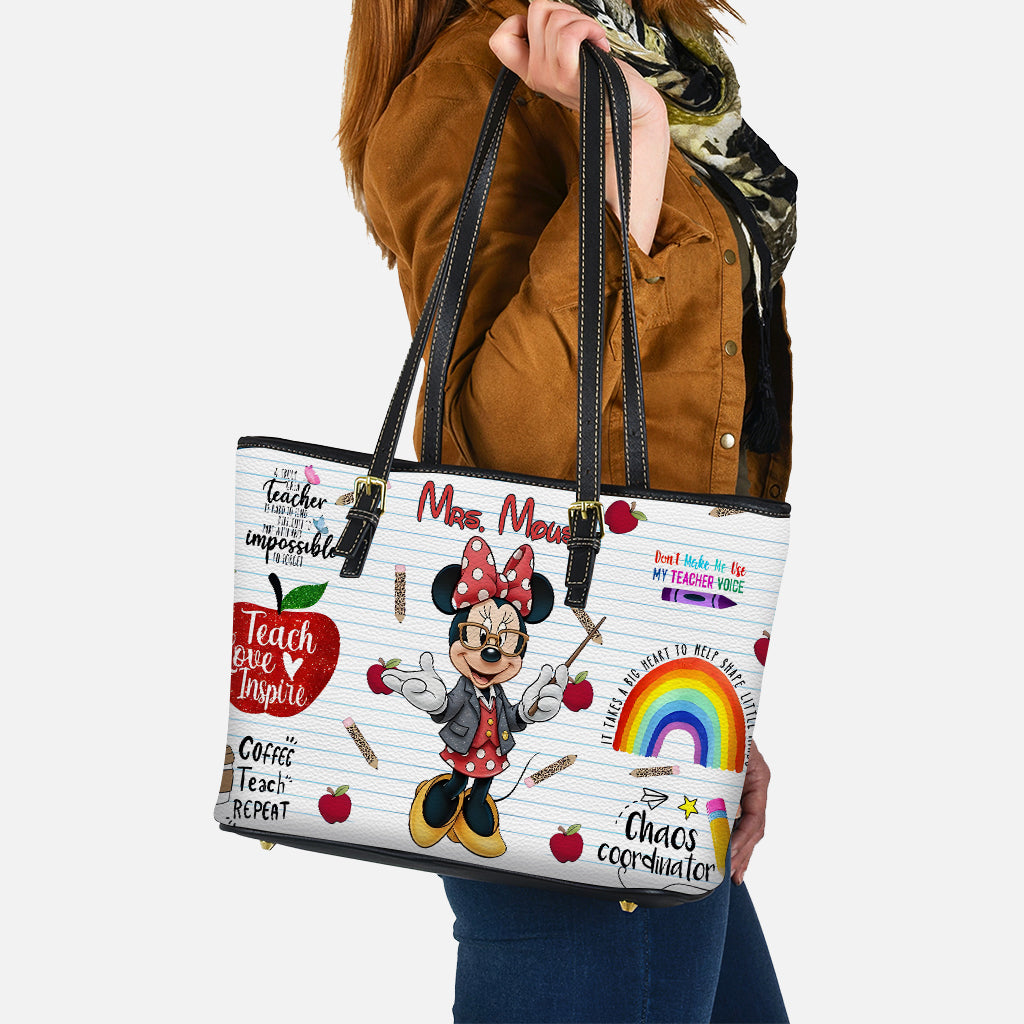 Teach Love Inspire - Personalized Teacher Leather Bag