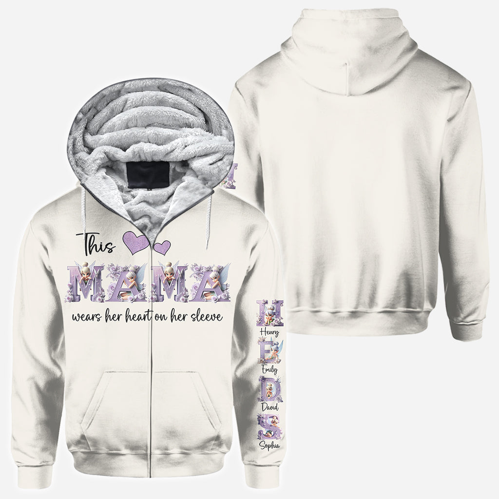 This Mom Wears Her Heart on Her Sleeve - Personalized Mother All Over Shirt