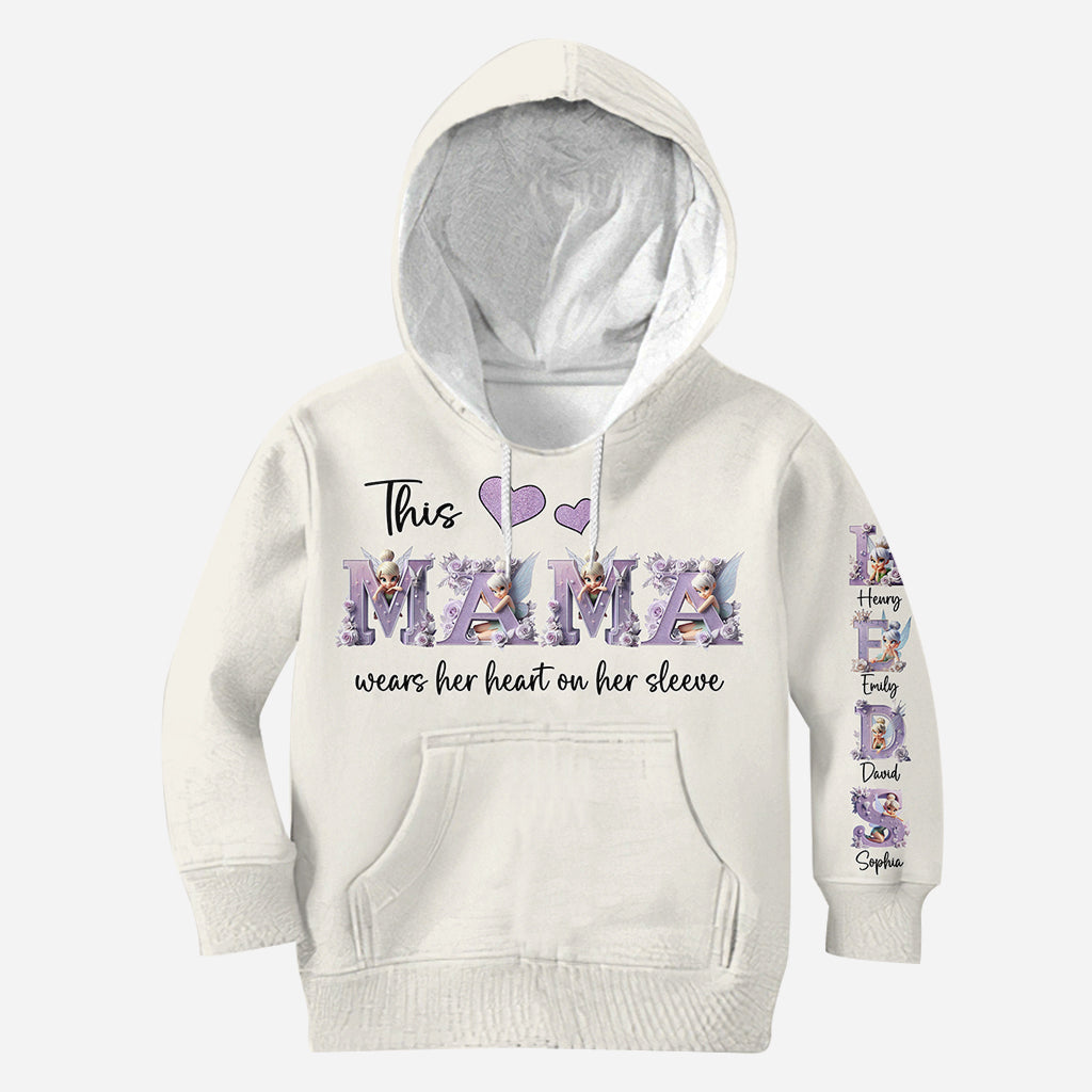 This Mom Wears Her Heart on Her Sleeve - Personalized Mother All Over Shirt