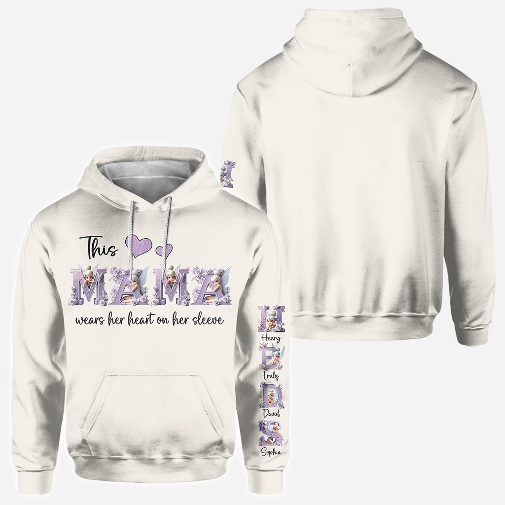 This Mom Wears Her Heart on Her Sleeve - Personalized Mother All Over Shirt