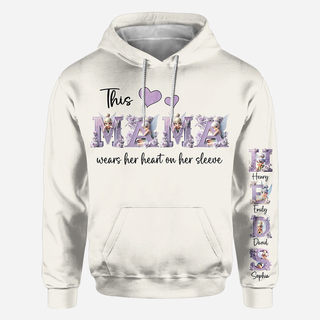 This Mom Wears Her Heart on Her Sleeve - Personalized Mother All Over Shirt