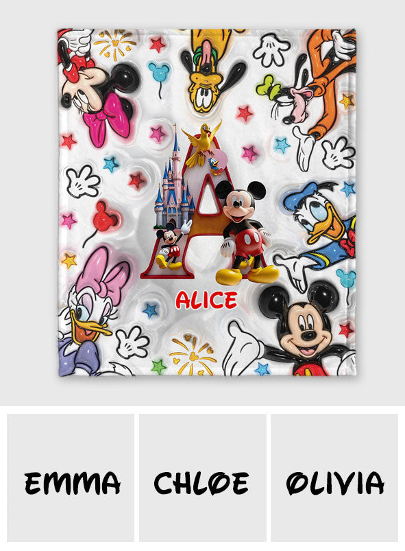 Magical Letter - Personalized Mouse Blanket
