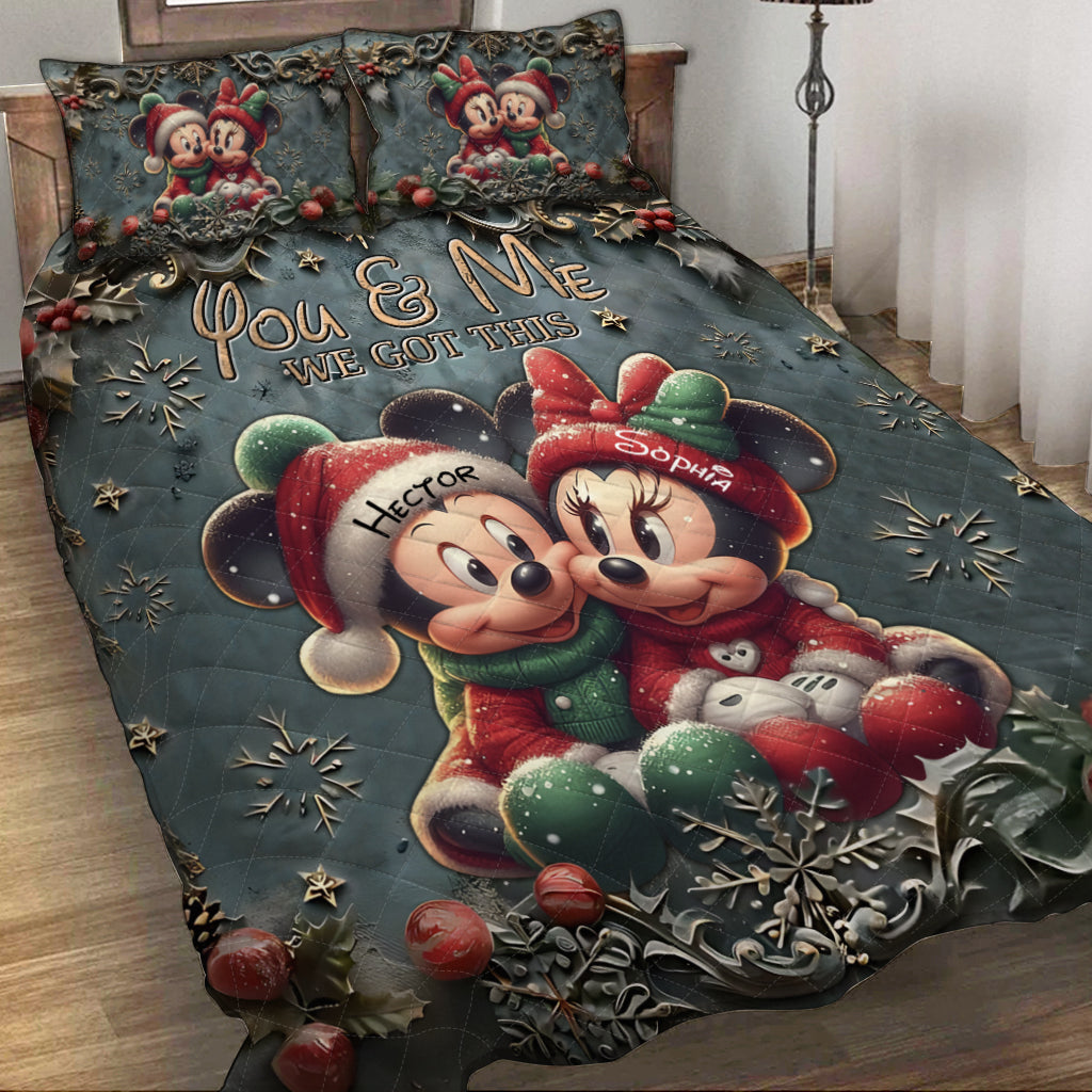 You And Me We Got This - Personalized Mouse Quilt Set