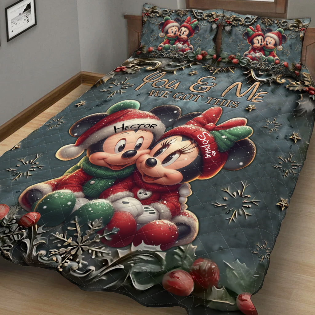 You And Me We Got This - Personalized Mouse Quilt Set