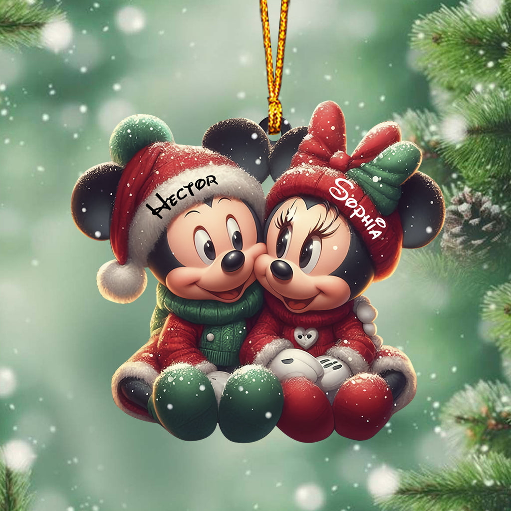 Cute Mouse Couple - Personalized Mouse Ornament