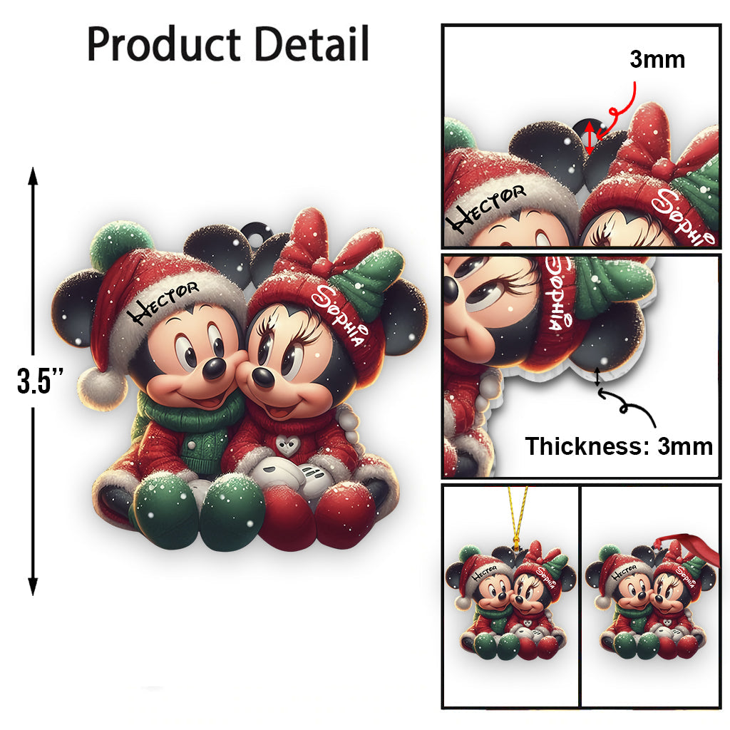 Cute Mouse Couple - Personalized Mouse Ornament