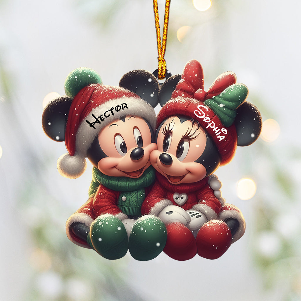 Cute Mouse Couple - Personalized Mouse Ornament