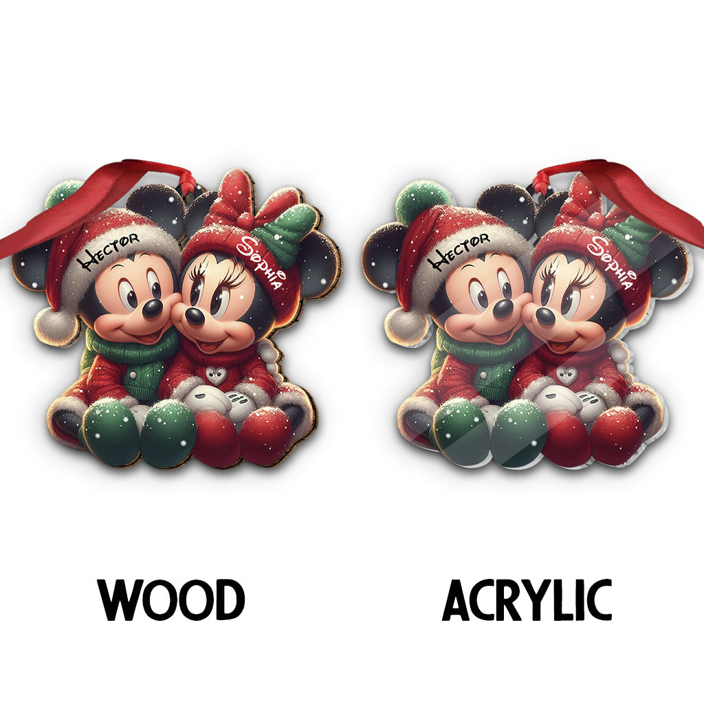 Cute Mouse Couple - Personalized Mouse Ornament