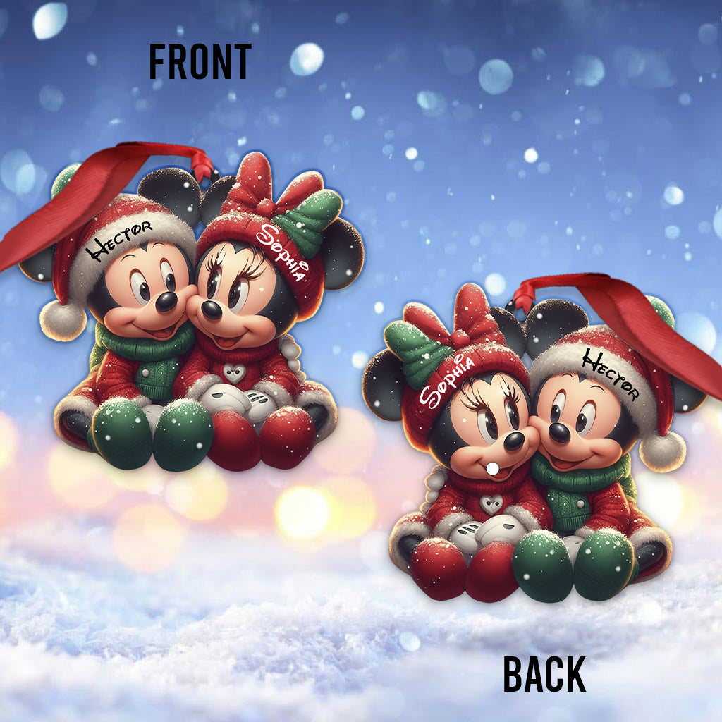 Cute Mouse Couple - Personalized Mouse Ornament