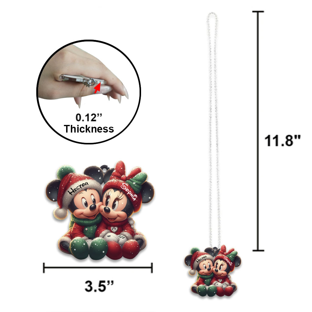 Cute Mouse Couple - Personalized Mouse Car Ornament