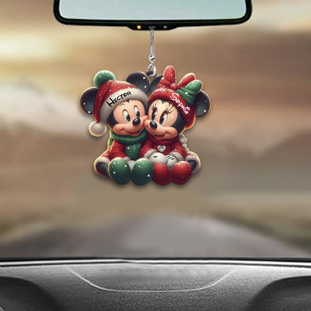 Cute Mouse Couple - Personalized Mouse Car Ornament