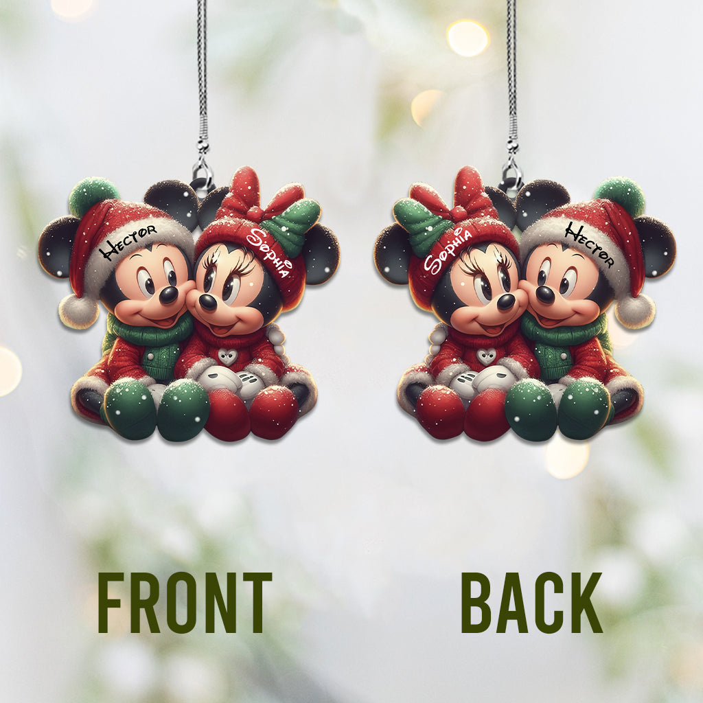 Cute Mouse Couple - Personalized Mouse Car Ornament