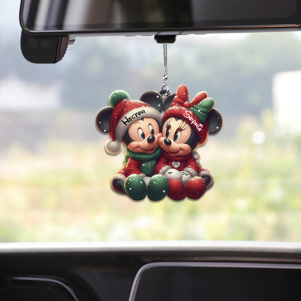 Cute Mouse Couple - Personalized Mouse Car Ornament