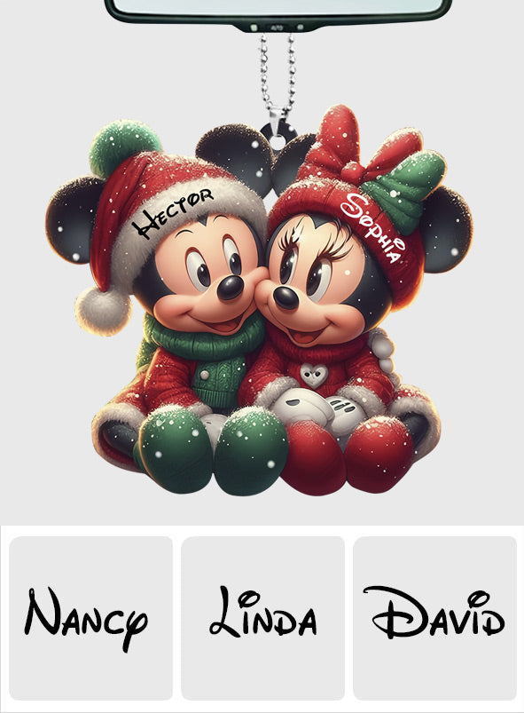 Cute Mouse Couple - Personalized Mouse Car Ornament