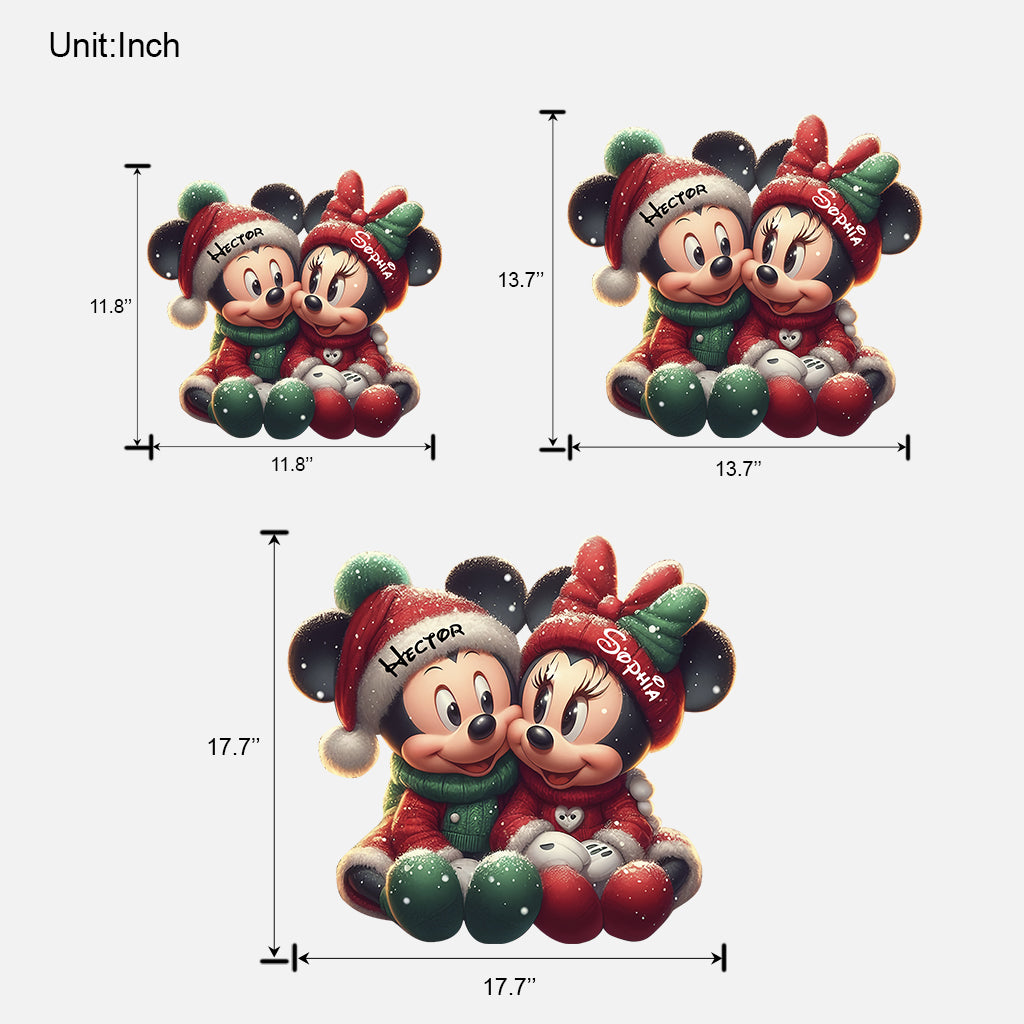 Cute Mouse Couple - Personalized Mouse Custom Shaped Wood Sign