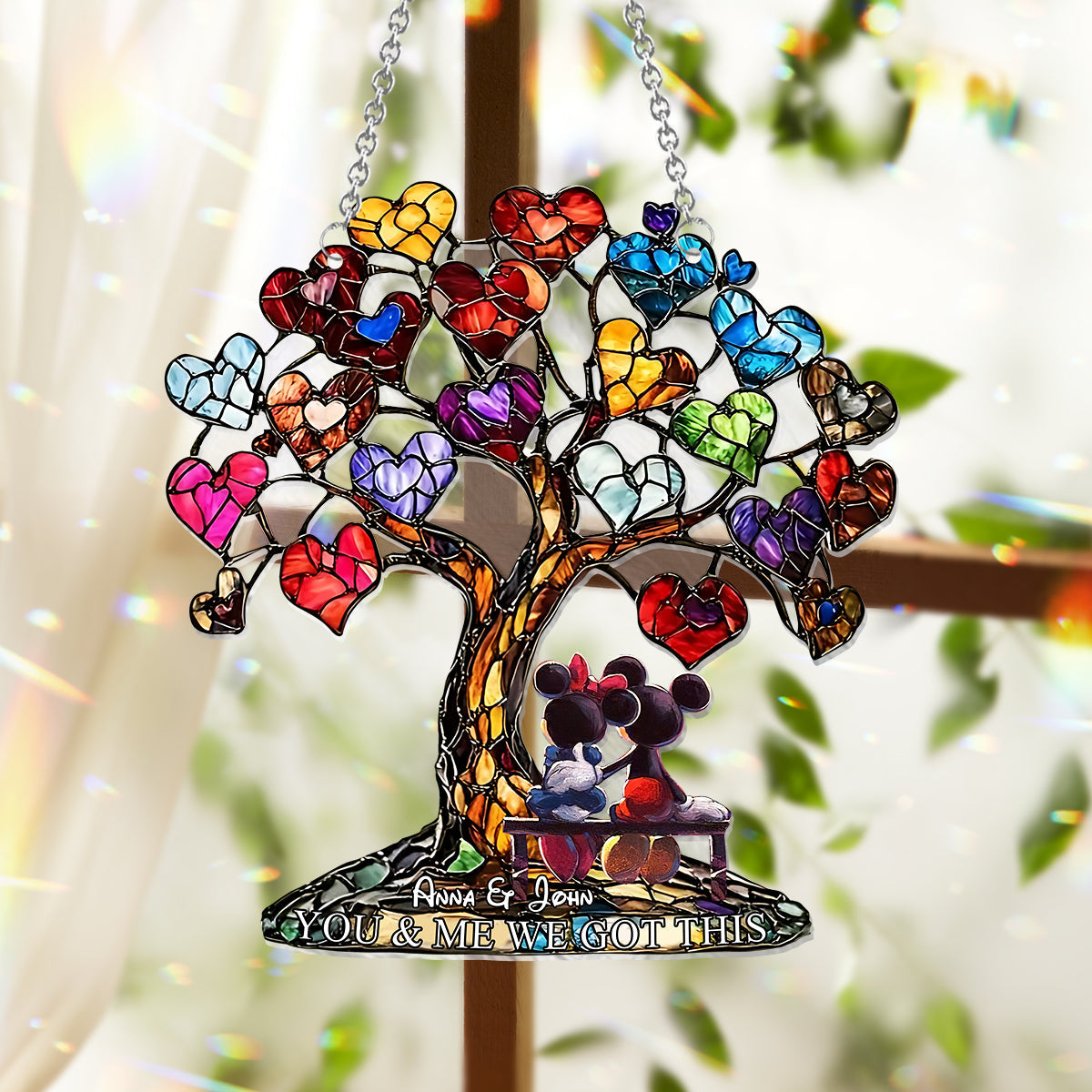 You And Me We Got This - Personalized Mouse Window Hanging Suncatcher Ornament