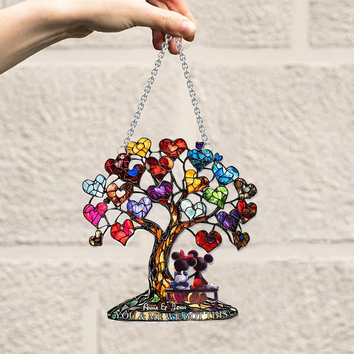 You And Me We Got This - Personalized Mouse Window Hanging Suncatcher Ornament