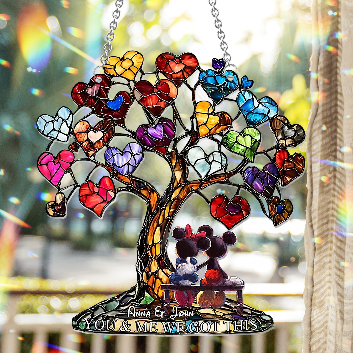 You And Me We Got This - Personalized Mouse Window Hanging Suncatcher Ornament