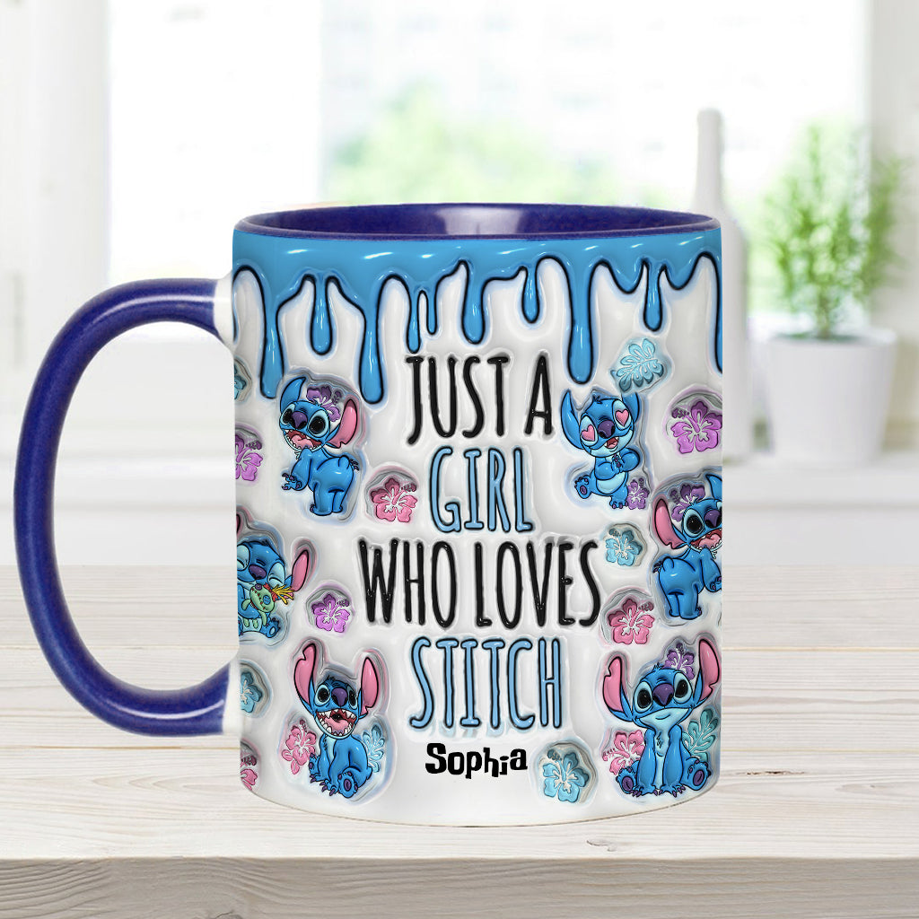 Just A Girl Who Loves Stitch - Personalized Ohana Accent Mug