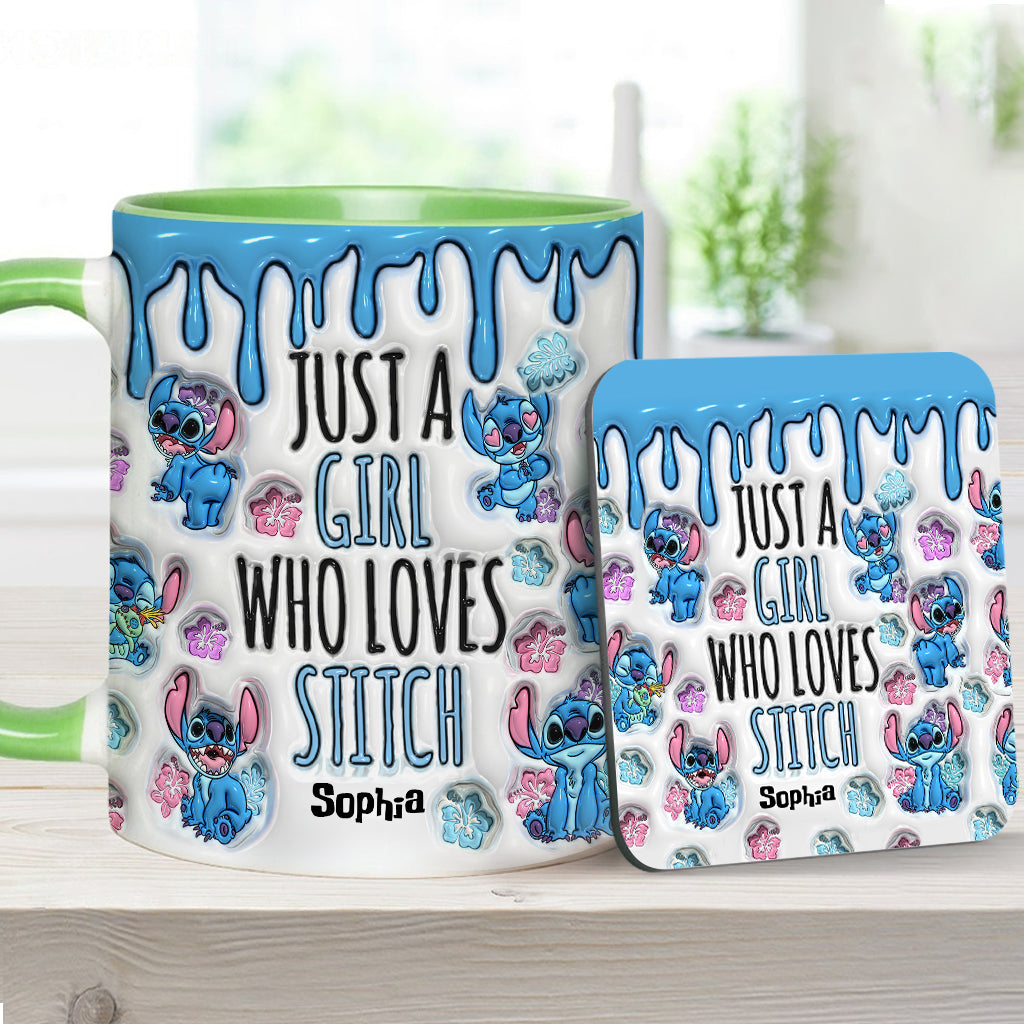 Just A Girl Who Loves Stitch - Personalized Ohana Accent Mug