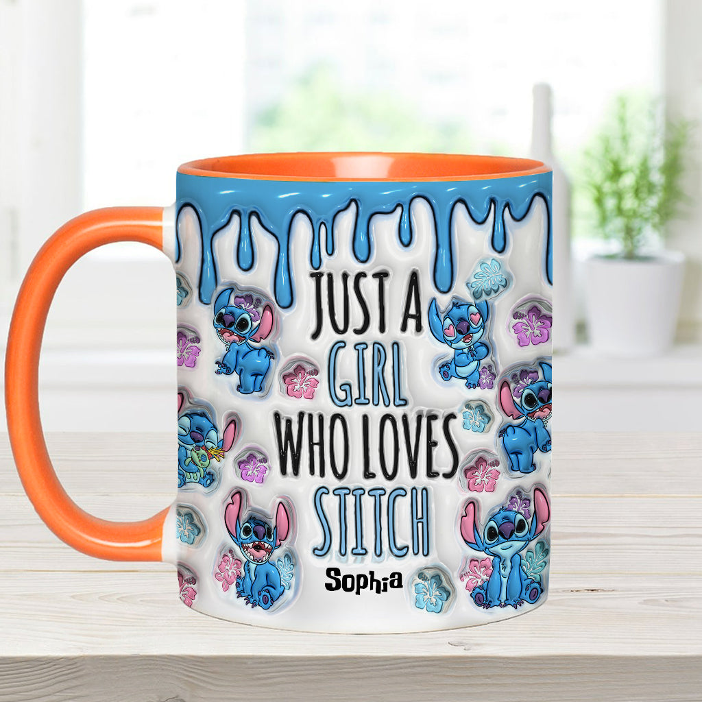 Just A Girl Who Loves Stitch - Personalized Ohana Accent Mug