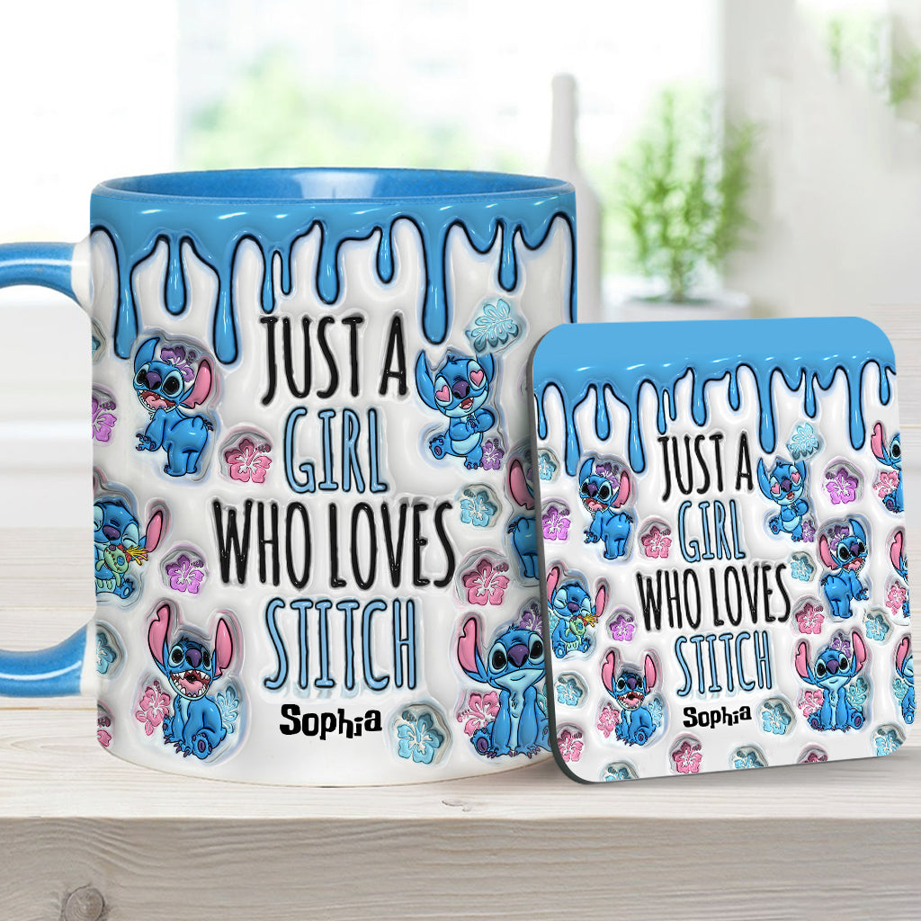Just A Girl Who Loves Stitch - Personalized Ohana Accent Mug
