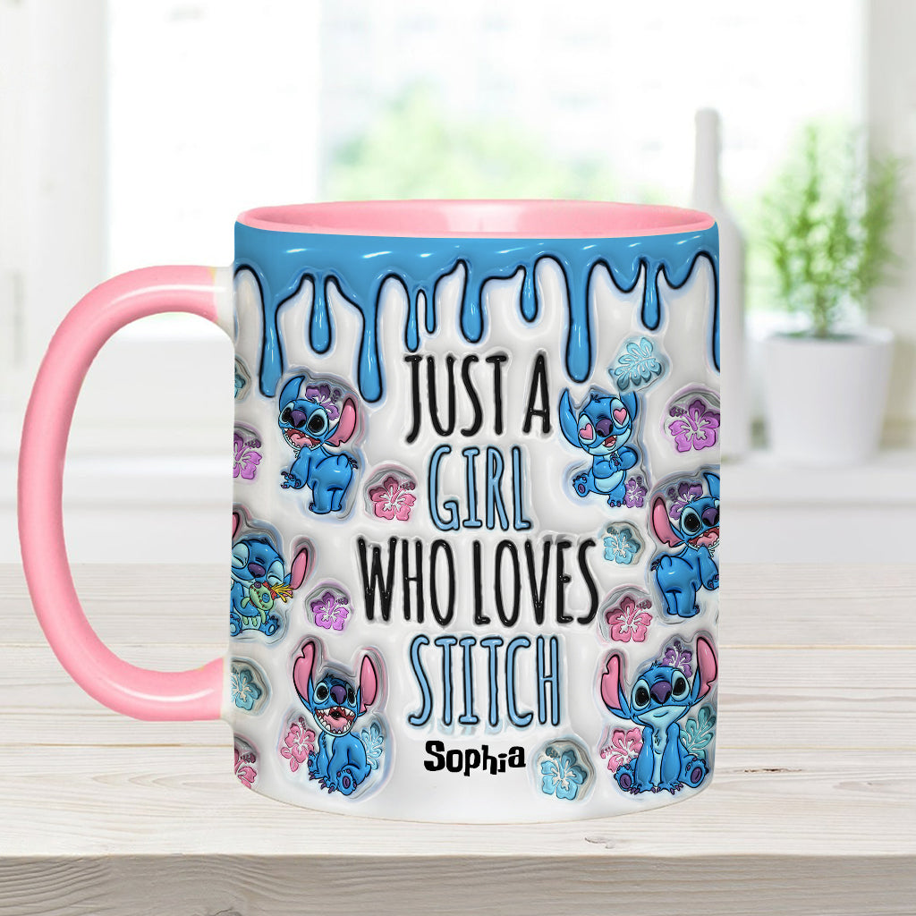 Just A Girl Who Loves Stitch - Personalized Ohana Accent Mug