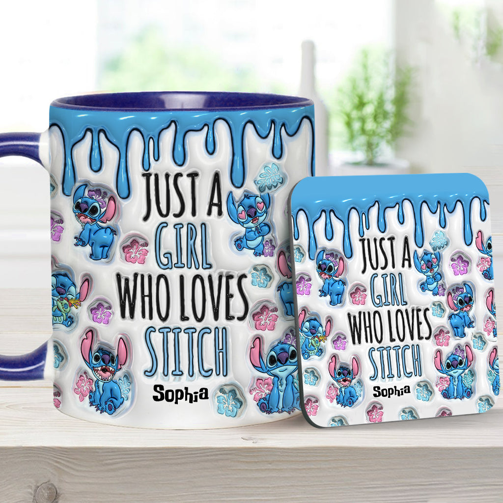 Just A Girl Who Loves Stitch - Personalized Ohana Accent Mug