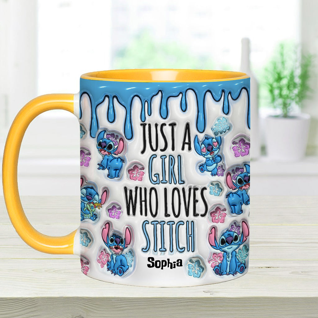Just A Girl Who Loves Stitch - Personalized Ohana Accent Mug