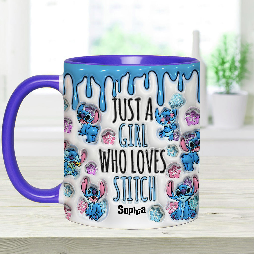 Just A Girl Who Loves Stitch - Personalized Ohana Accent Mug
