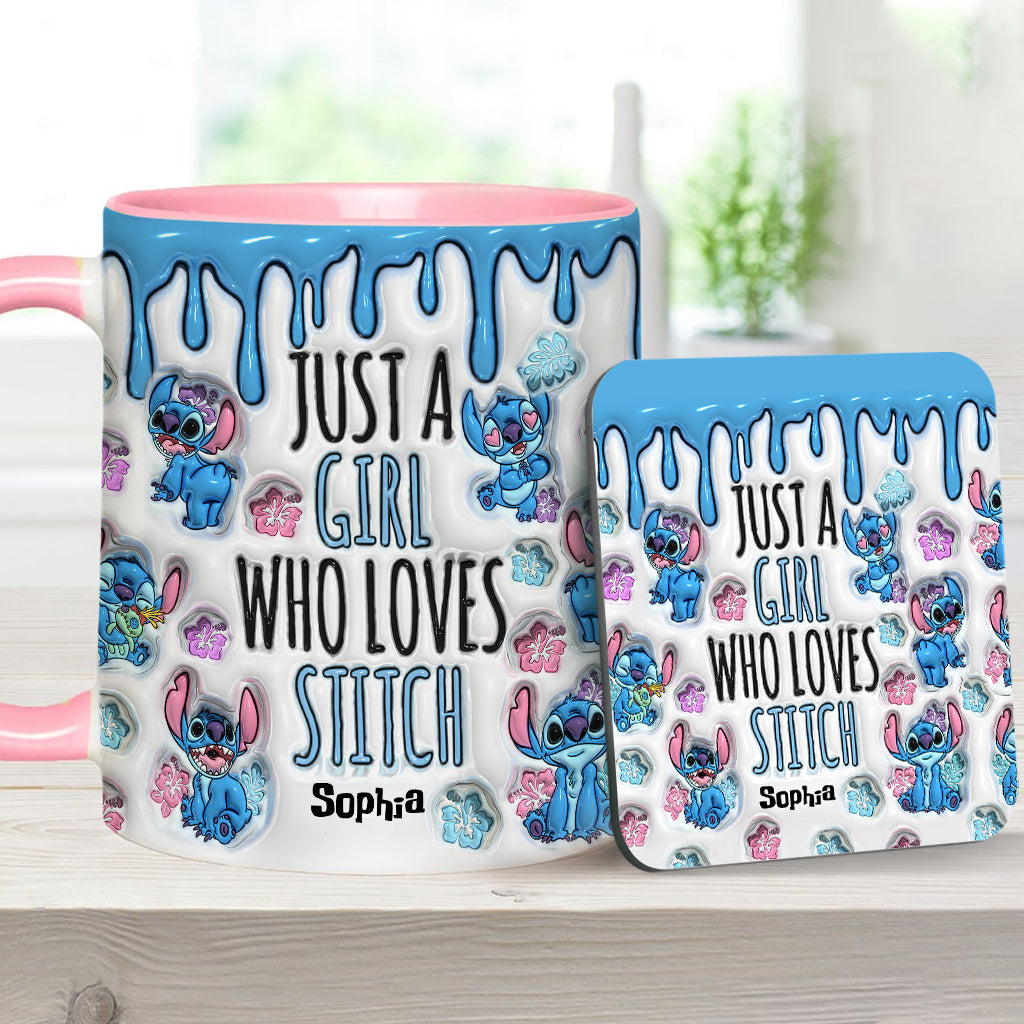 Just A Girl Who Loves Stitch - Personalized Ohana Accent Mug