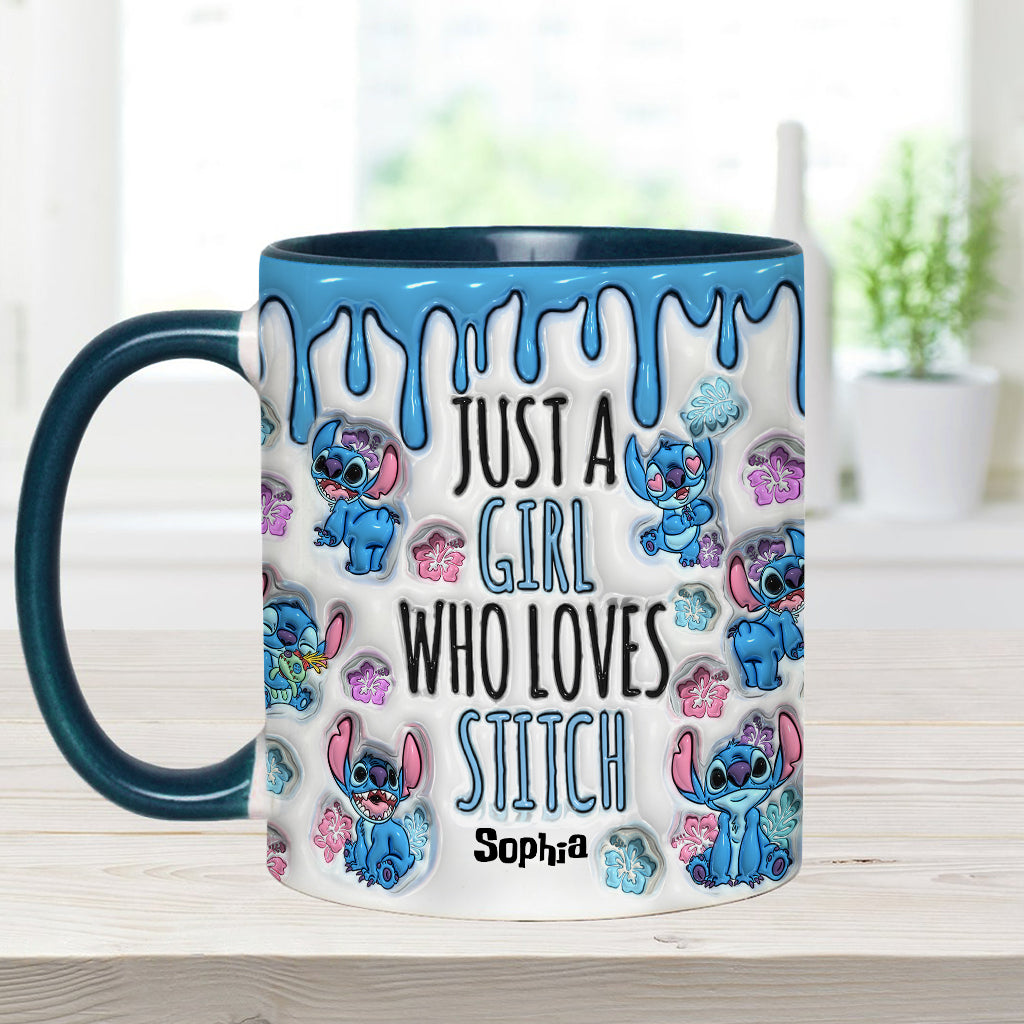 Just A Girl Who Loves Stitch - Personalized Ohana Accent Mug