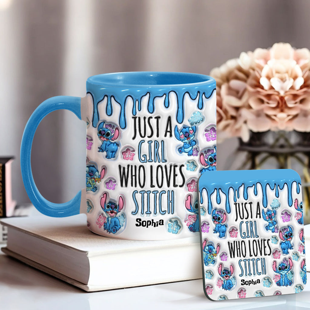 Just A Girl Who Loves Stitch - Personalized Ohana Accent Mug